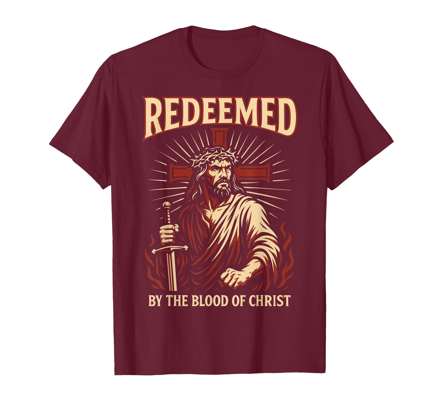 Redeemed Badass Warrior of Christ Christian Jesus Christcore T-Shirt