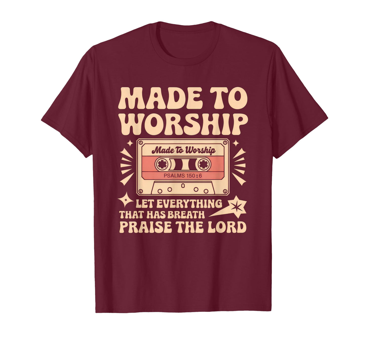 Worship Tshirt Christian Music Retro Cassette Psalms 150:6 T-Shirt