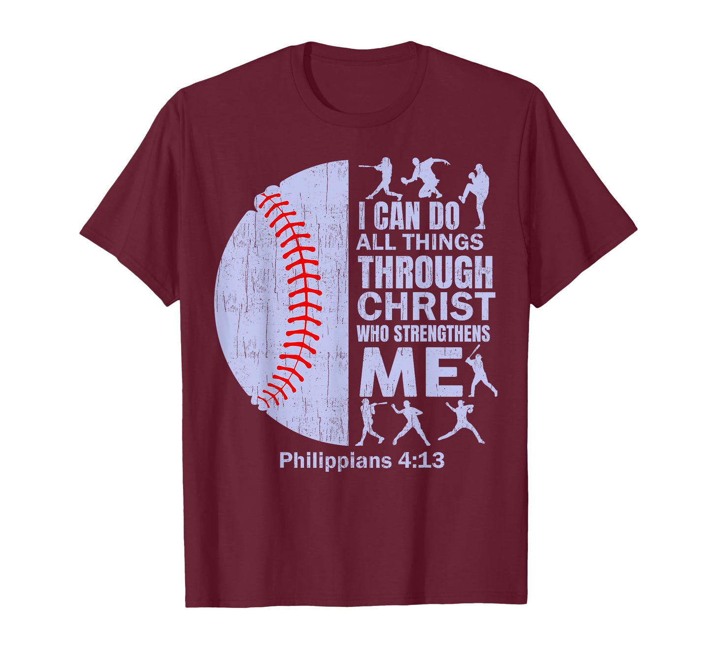 Christian Baseball T Shirt Christ Bible Verse Men Boys Kids T-Shirt