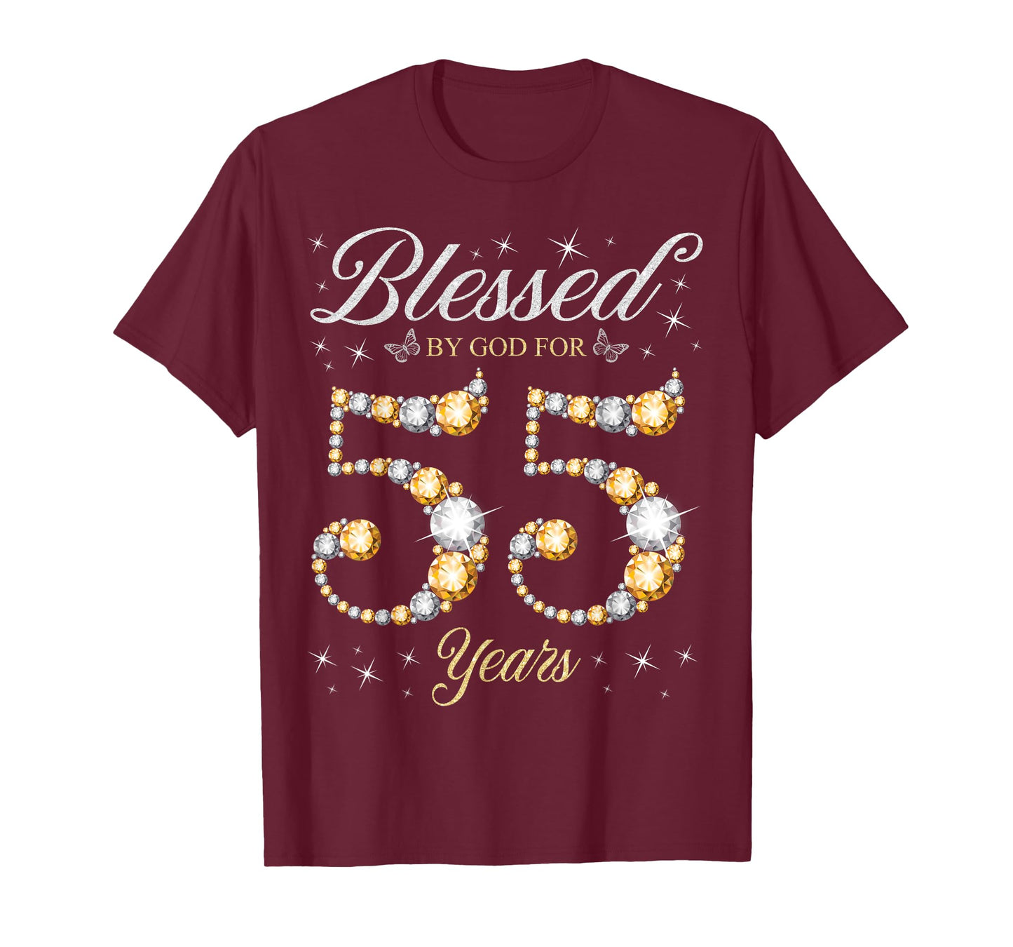 Blessed By God For 55 Years Old 55th Birthday Party T-Shirt