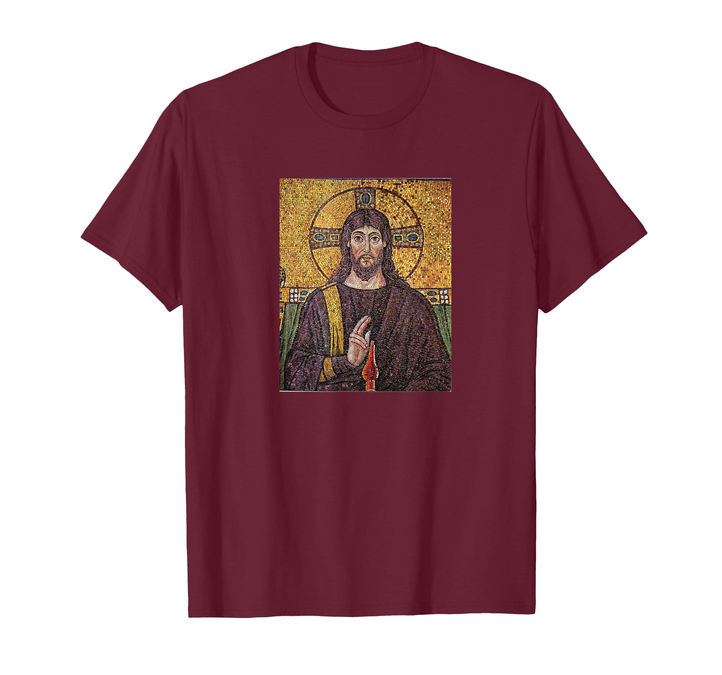 JESUS PAINTING SHIRT Ancient Christ Mosaic T-Shirt Christian T-Shirt