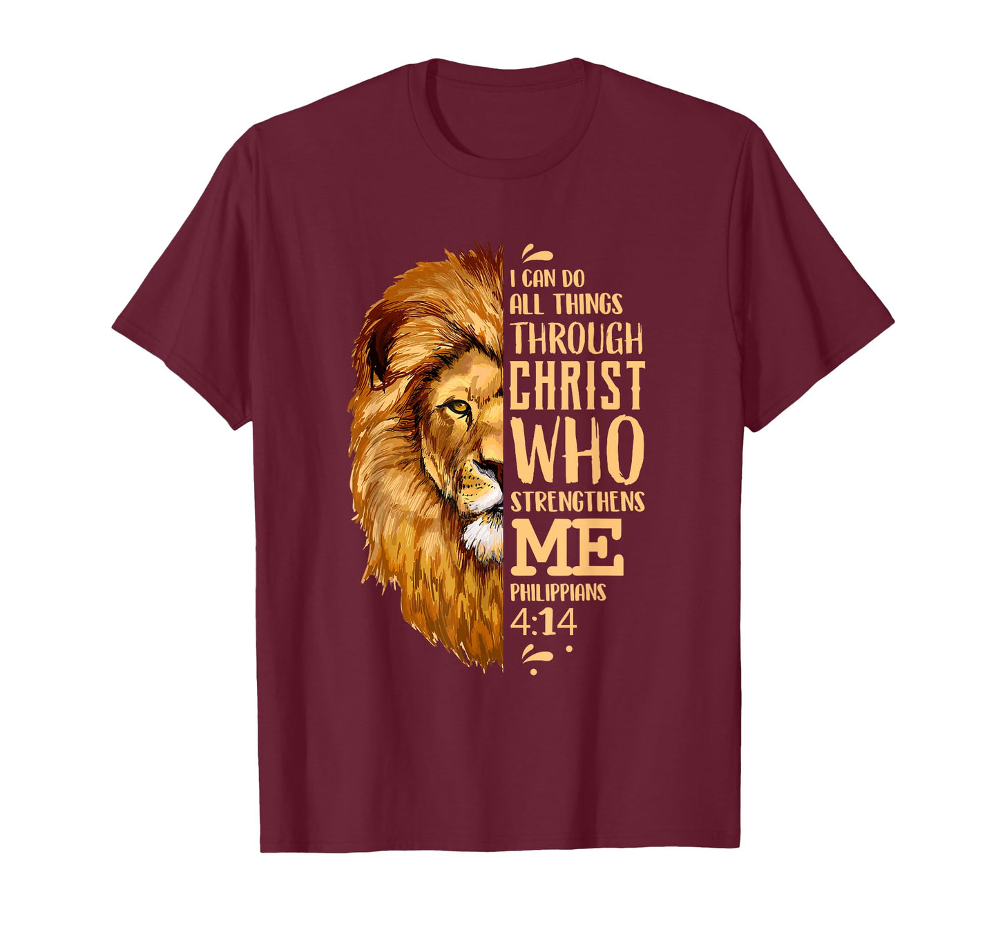 Philippians 4:13 Shirt Christian Shirts for Men Lion Judah T-Shirt