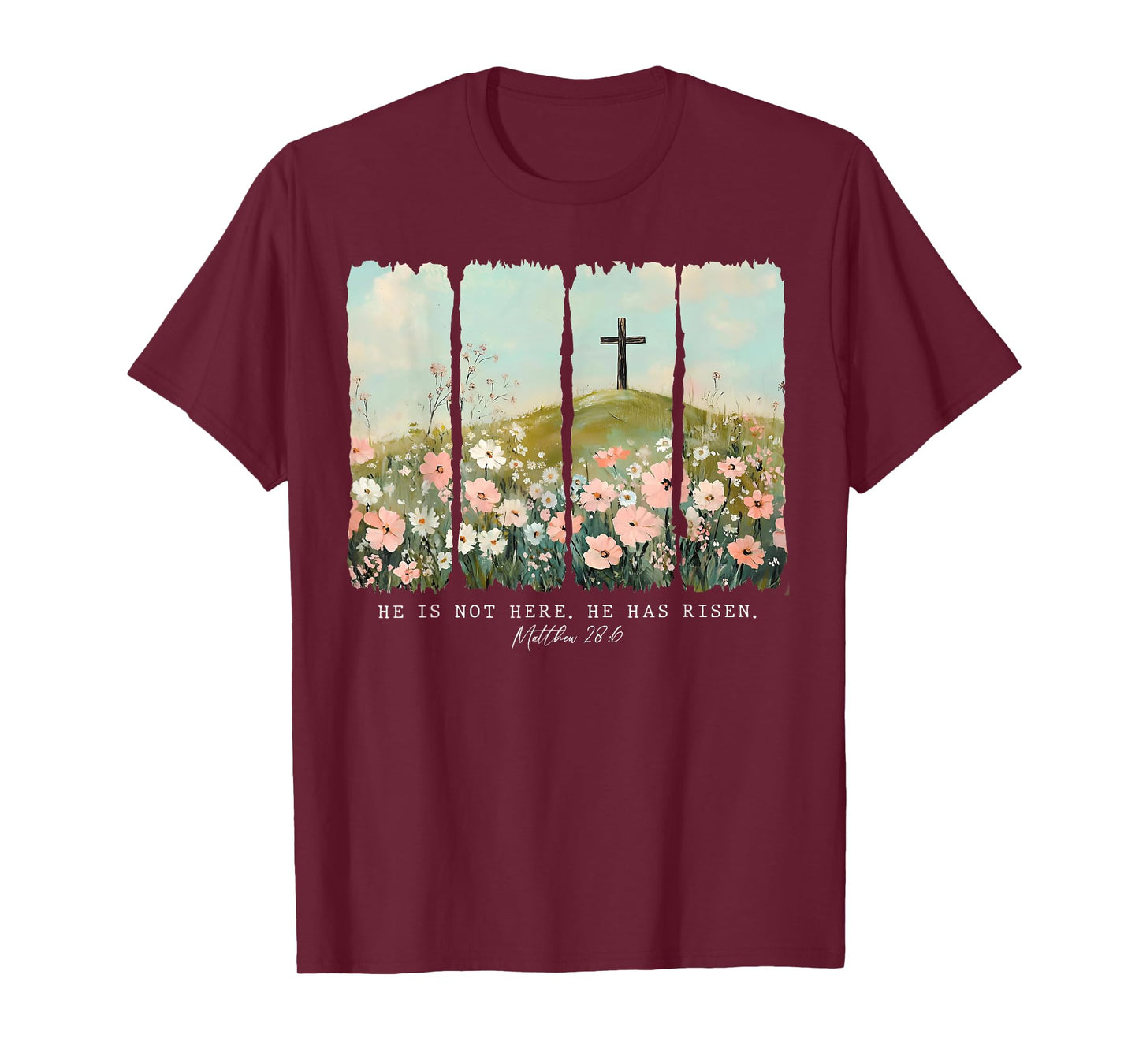 He Is Not Here He Has Risen Jesus Christian Happy Easter T-Shirt