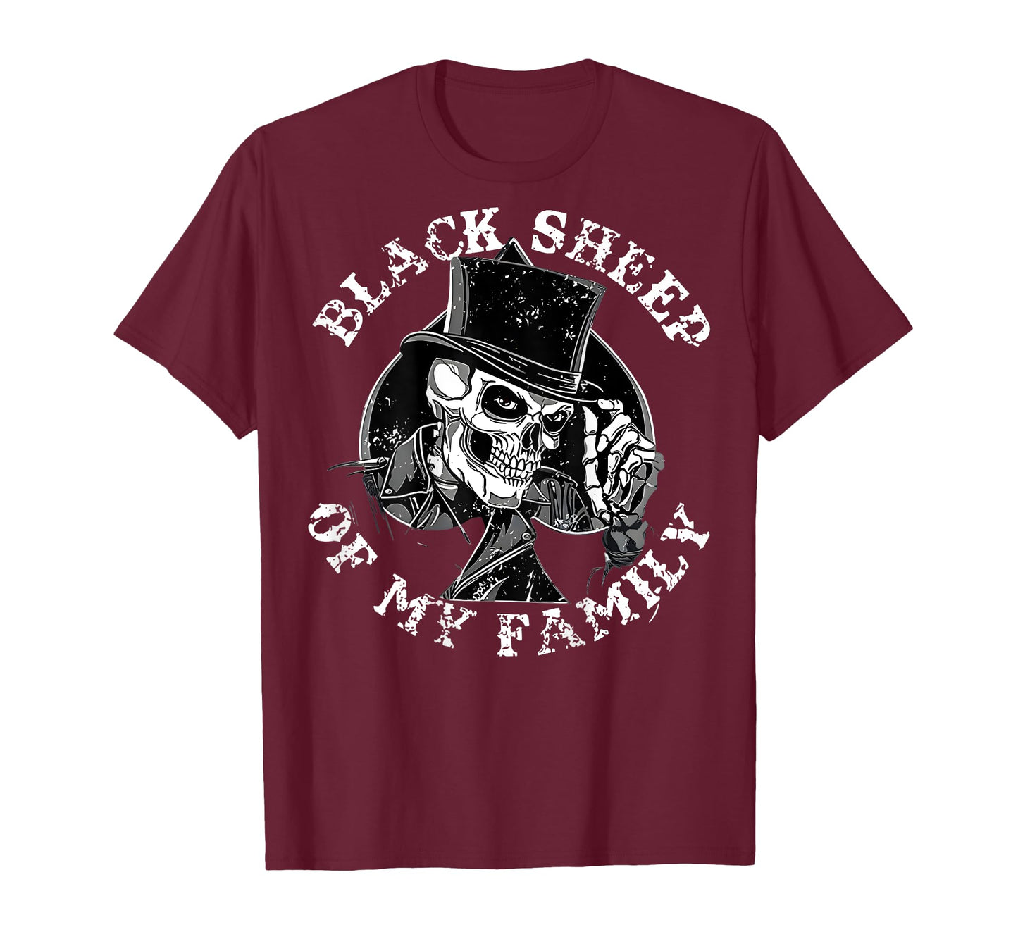 Black Sheep of My Family Skull Hat Funny Quote Family Gen X T-Shirt