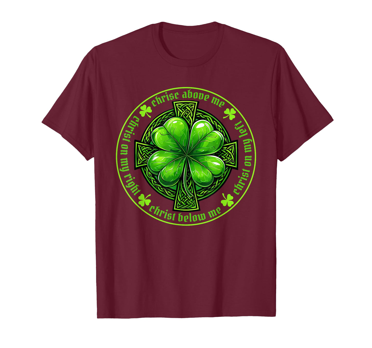 St. Patrick's Breastplate Lorica Prayer Catholic Irish Cross T-Shirt