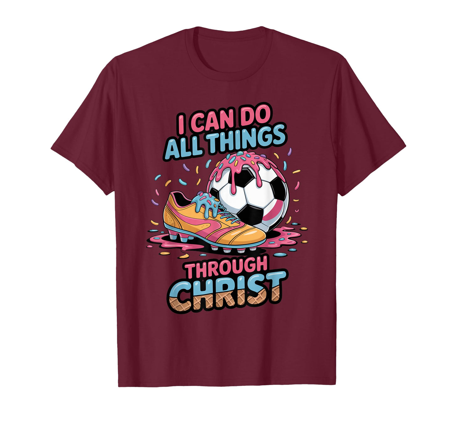Soccer Shirts Boys Kids Girls Philippians 4:13 Soccer Shirt T-Shirt