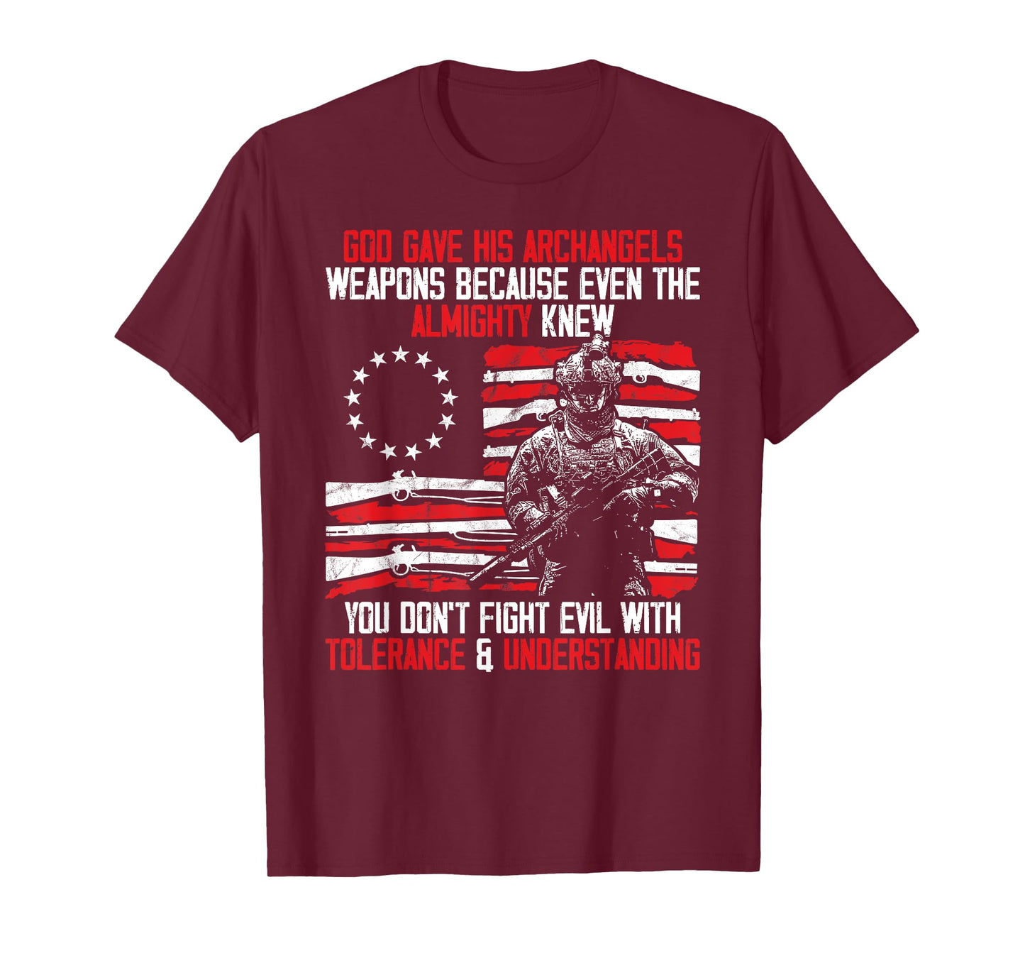 God Gave His Archangels Weapons Gun Soldier Veteran Day Gift T-Shirt