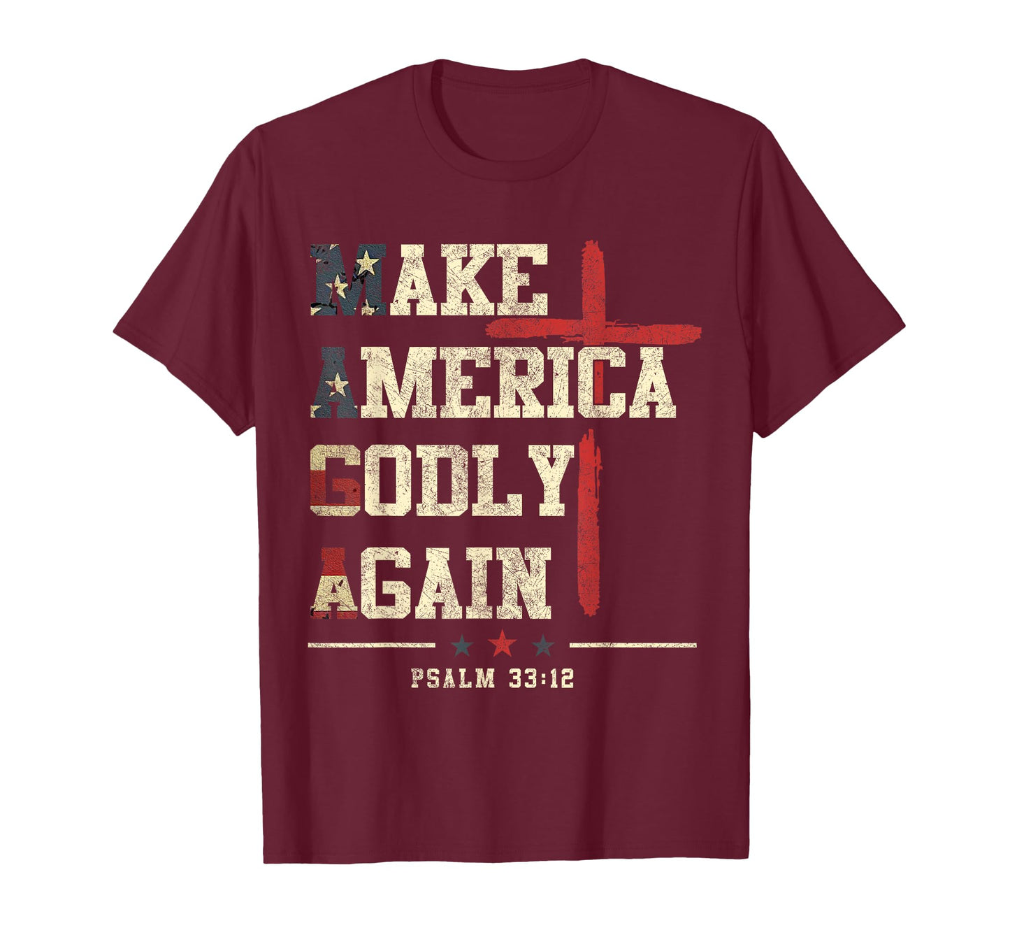 Jesus Make America Godly Again American Patriot Christian T-Shirt