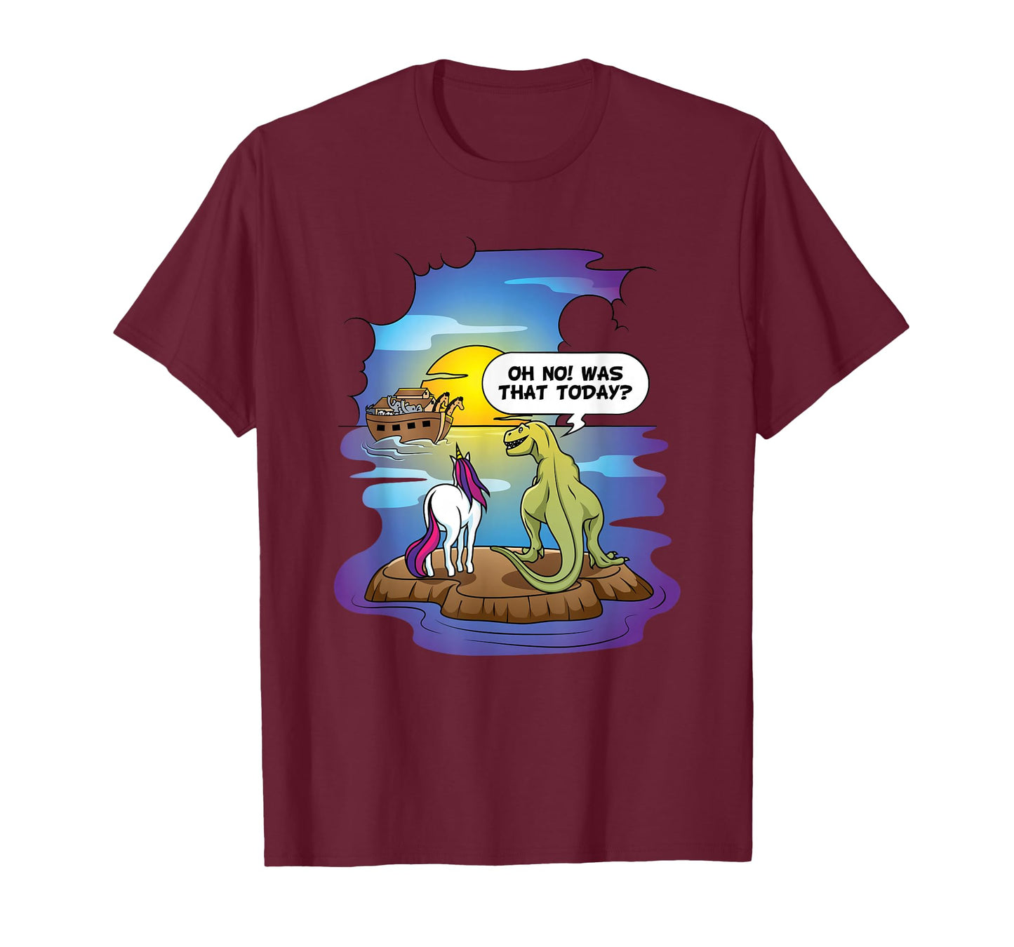 Noah's Ark Christian Bibble The Last Unicorn Dinosaur T-Shirt