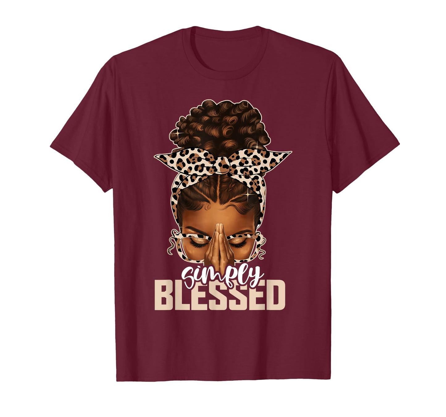 Blessed Black Woman Praying Afro African American Christian T-Shirt