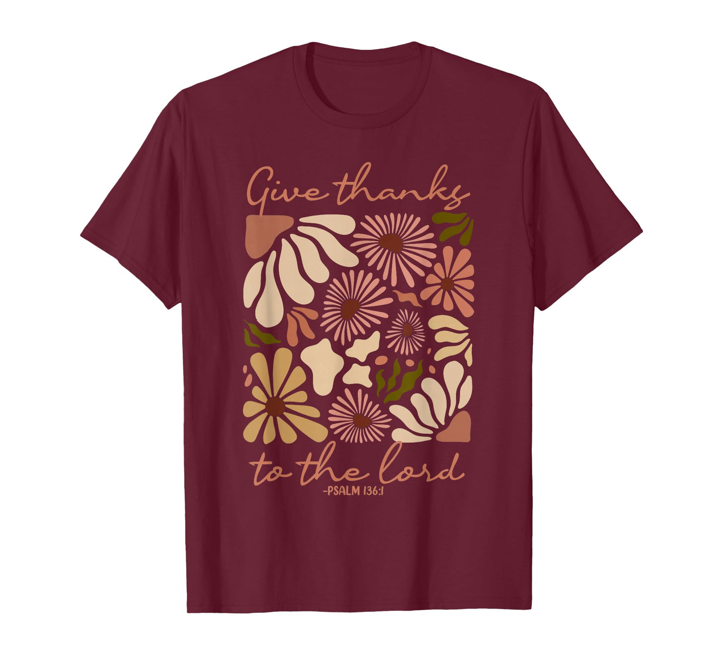 Give Thanks To The Lord Jesus Christian Thanksgiving Autumn T-Shirt