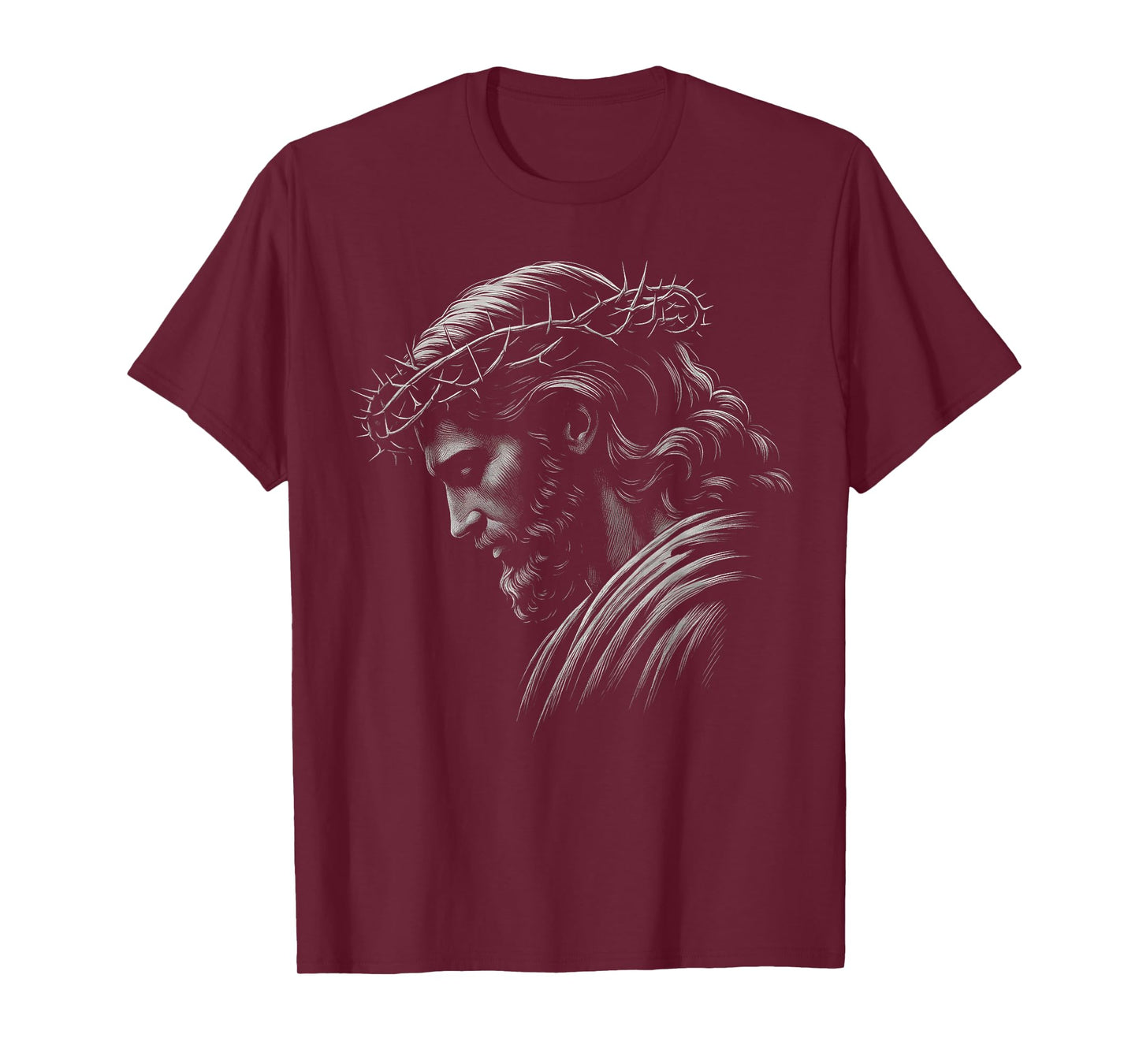 HUGvyn Jesus Face Crown of Thorns God Bible Christian Easter T-Shirt