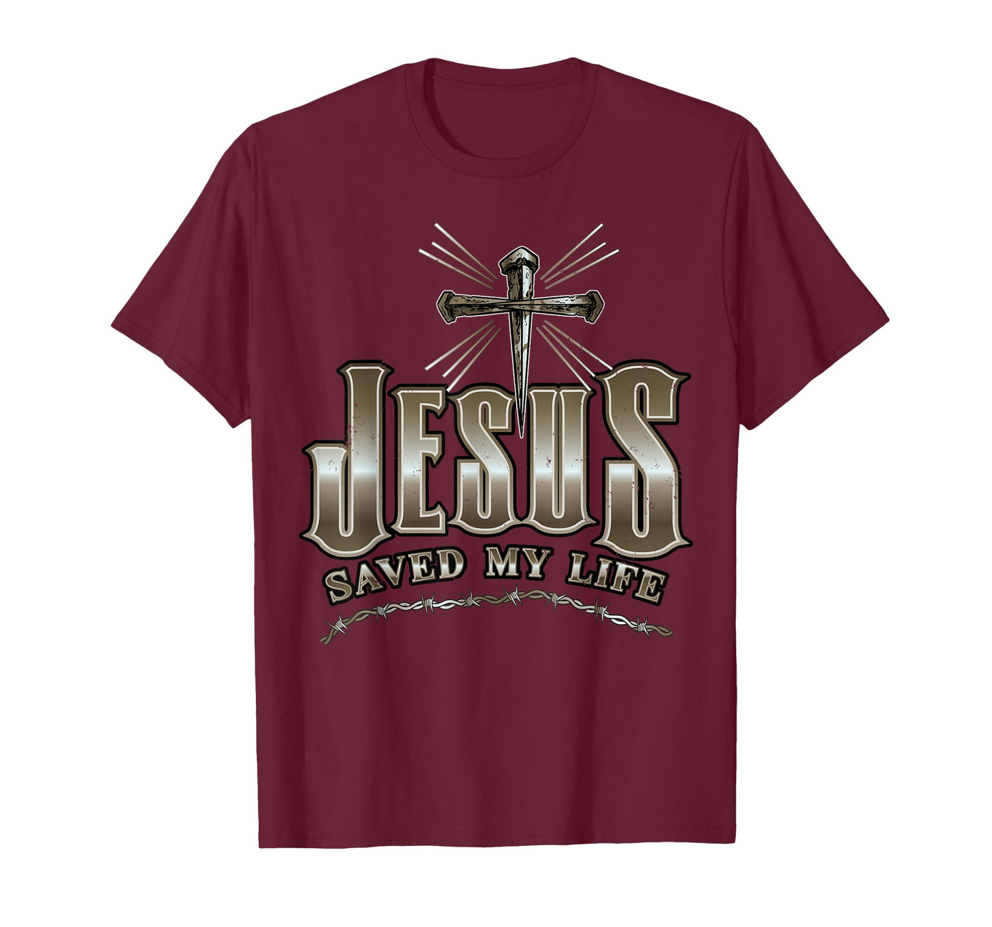 Cross Jesus Christ Saved My Life Christian Savior Religious T-Shirt