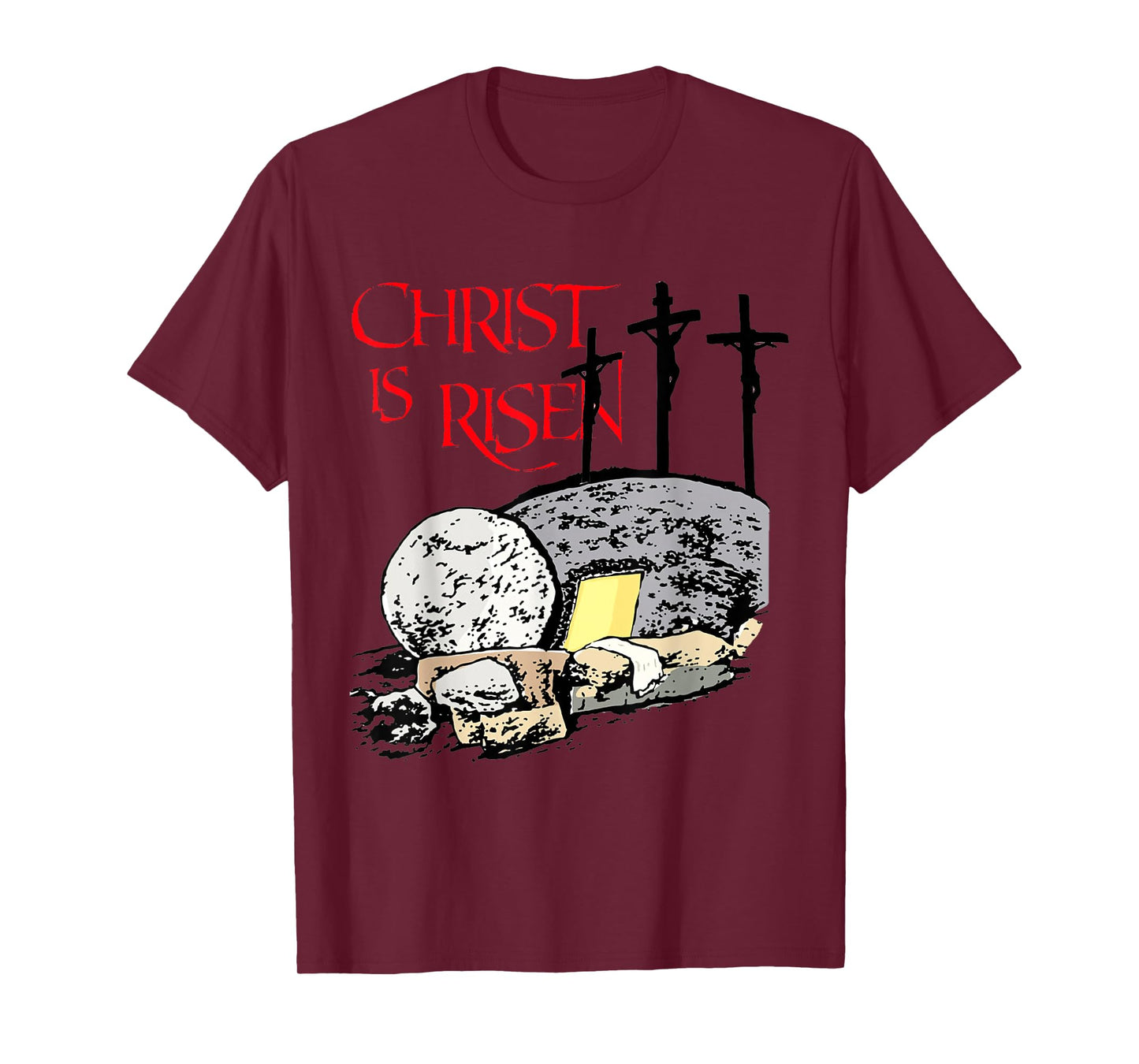 Christ Is Risen Empty Tomb Cross Jesus Risen Easter Men T-Shirt