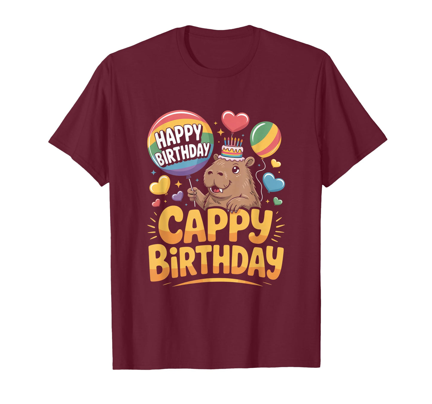 Capybara Animal Lover Fun Cappy Birthday Party Supplies Gift T-Shirt