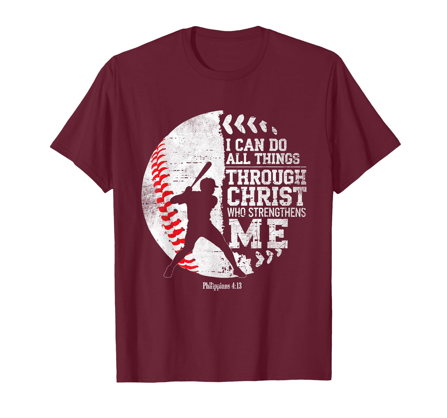 Christian Baseball I Can Do All Things Religious Faith T-Shirt