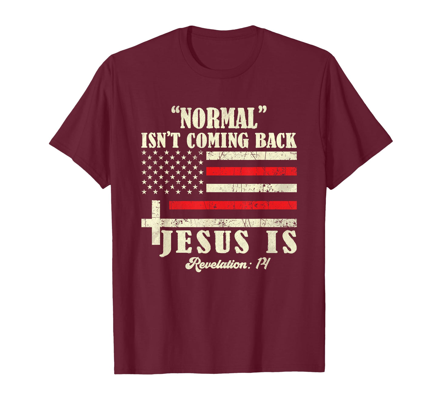 Normal Isn't Coming Back Jesus - church men revelation T-Shirt