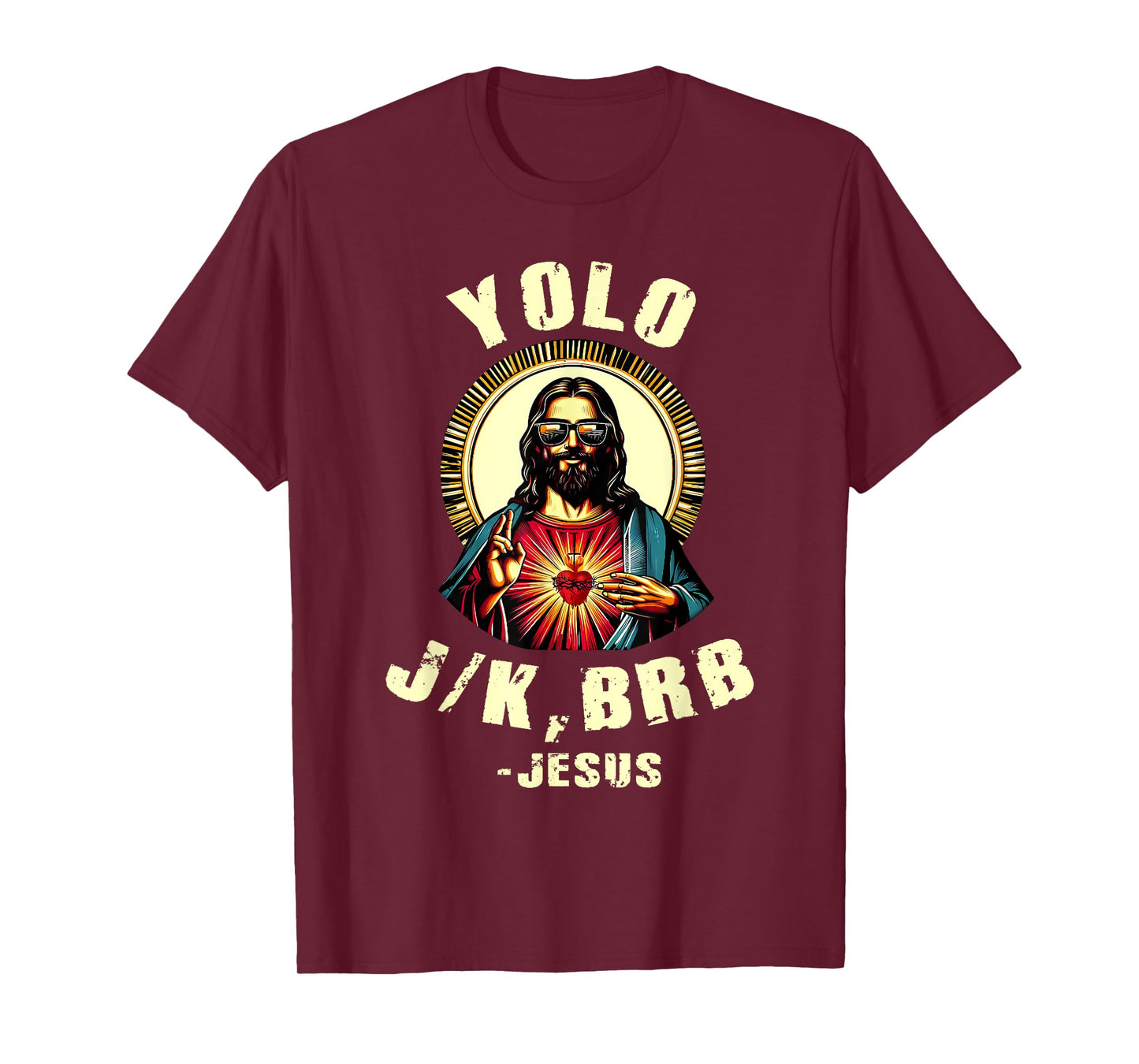 Yolo Jk Brb Jesus Funny Easter Day Bible Vintage Christian T-Shirt