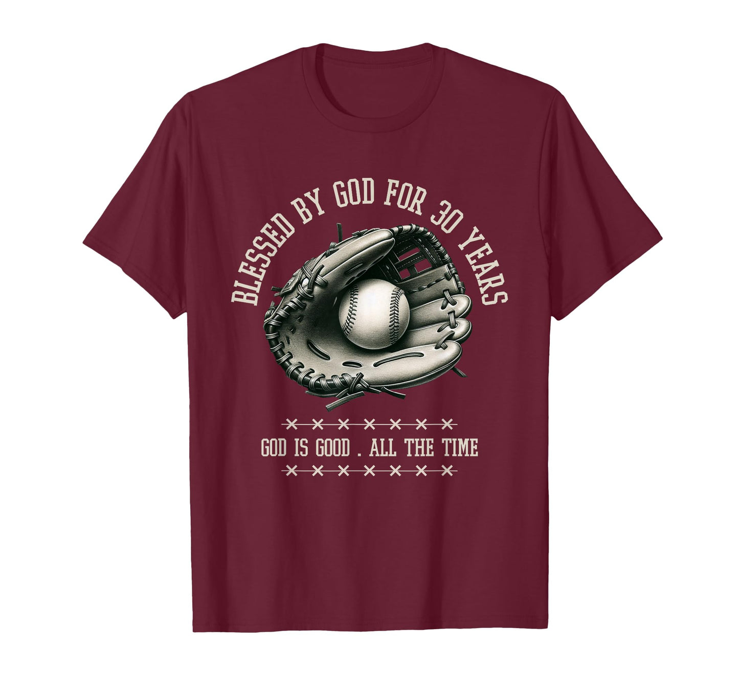 Blessed by God for 30 Years Old Baseball 30th Birthday Gifts T-Shirt