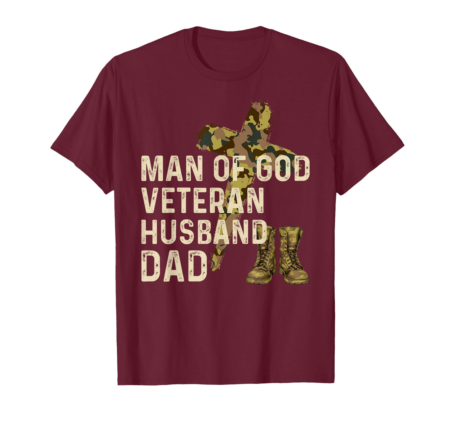 Man Of God Veteran Husband Dad Christian Jesus Camouflage T-Shirt