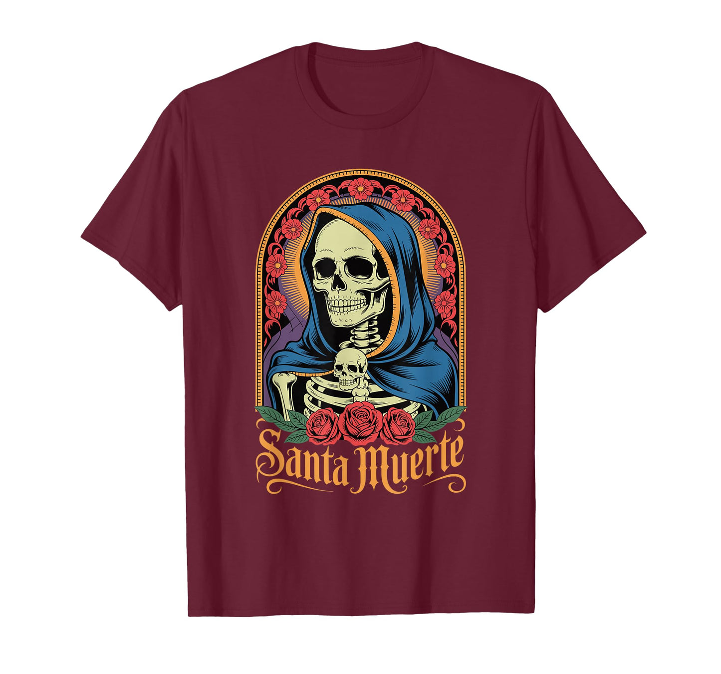 La Santa Muerte Mexican Folk Saint Devotional Religious Art T-Shirt