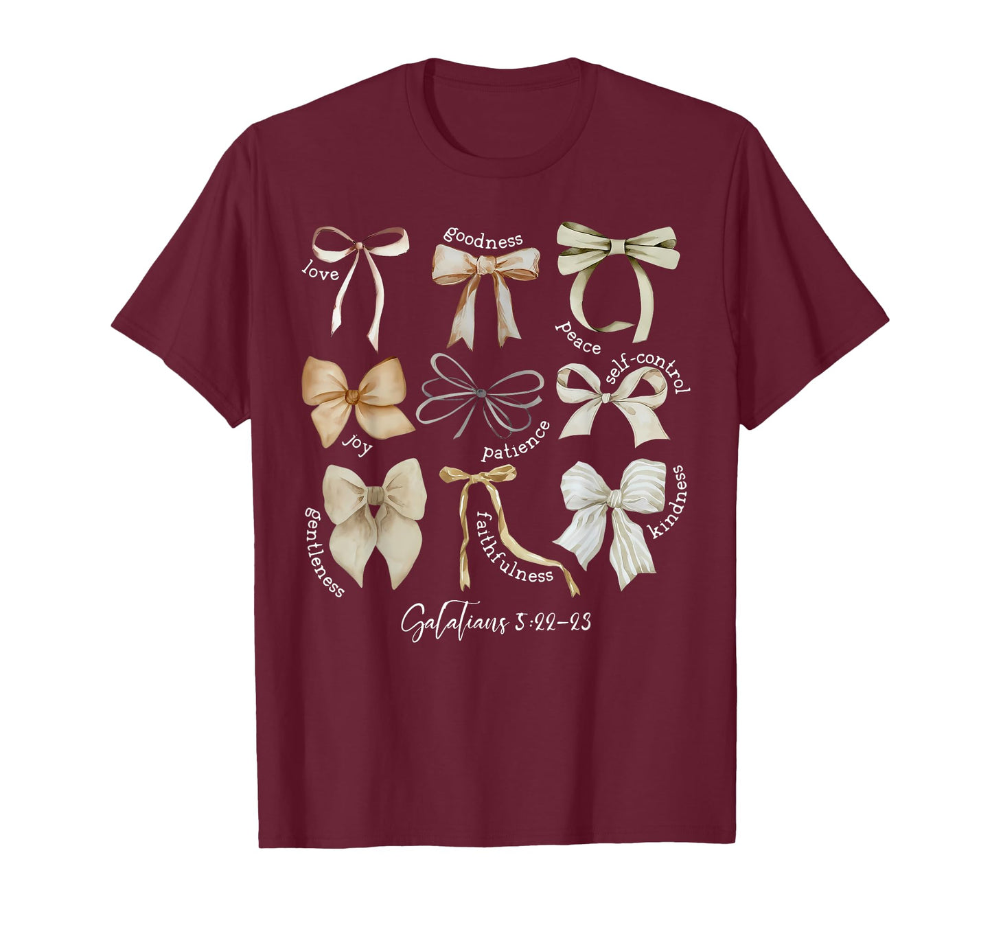 Coquette Bow Christian Fruit of the Spirit Bible Verse Jesus T-Shirt