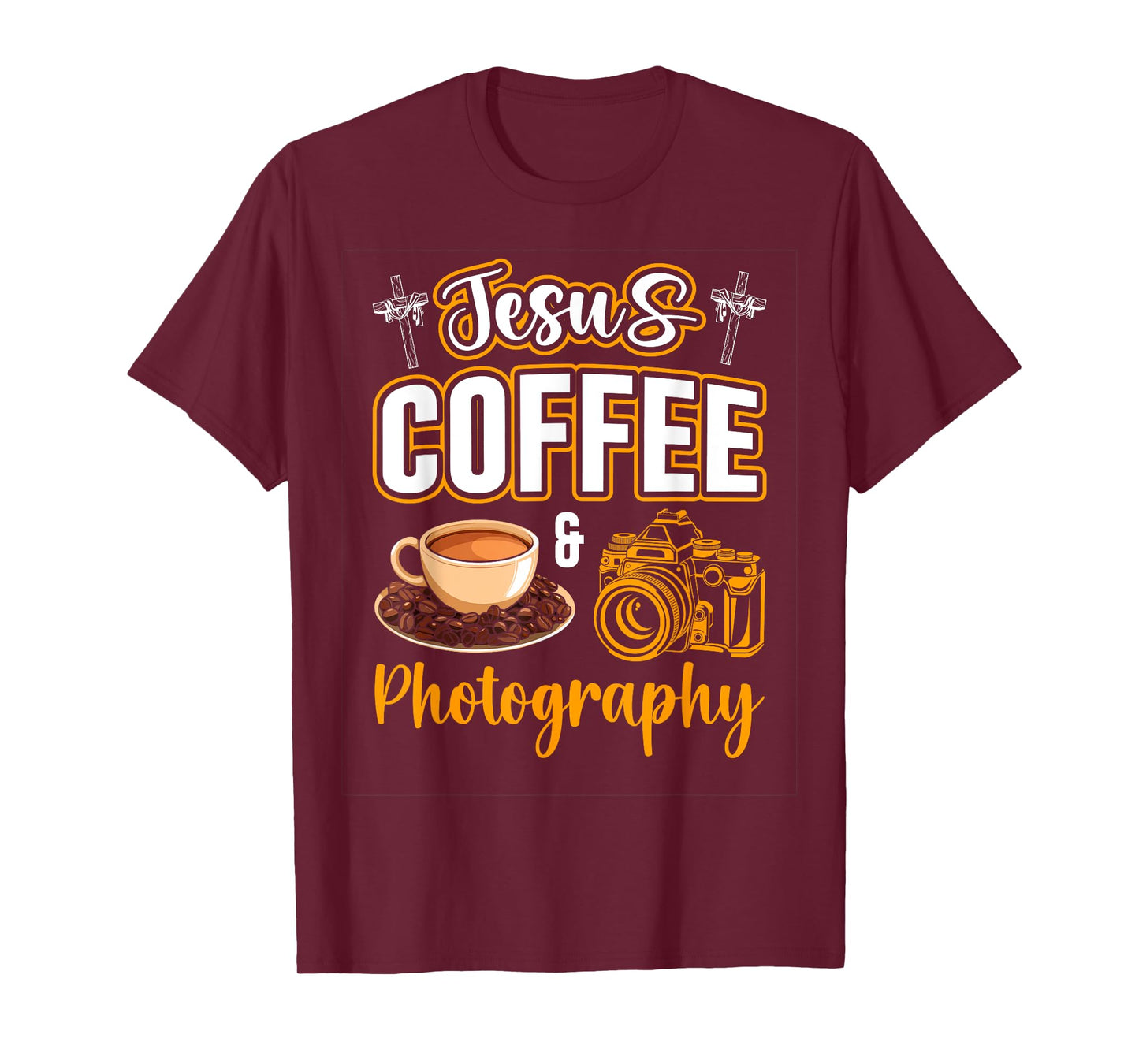 Jesus Coffee and Photography Funny Photographer Camera T-Shirt
