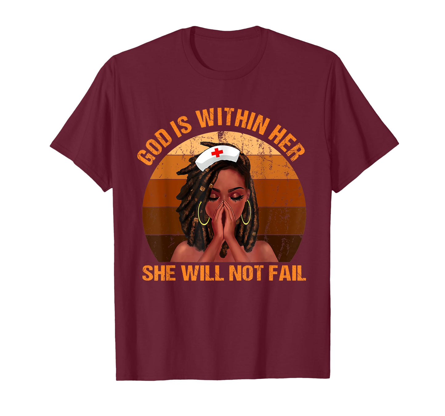 God Is Within Her She Will Not Fail Black Melanin Christian T-Shirt