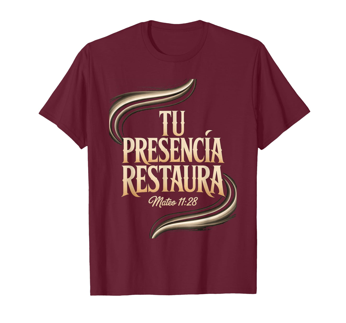 Mateo 11:28 – Tu Presencia Restaura Christian Bible Verse T-Shirt