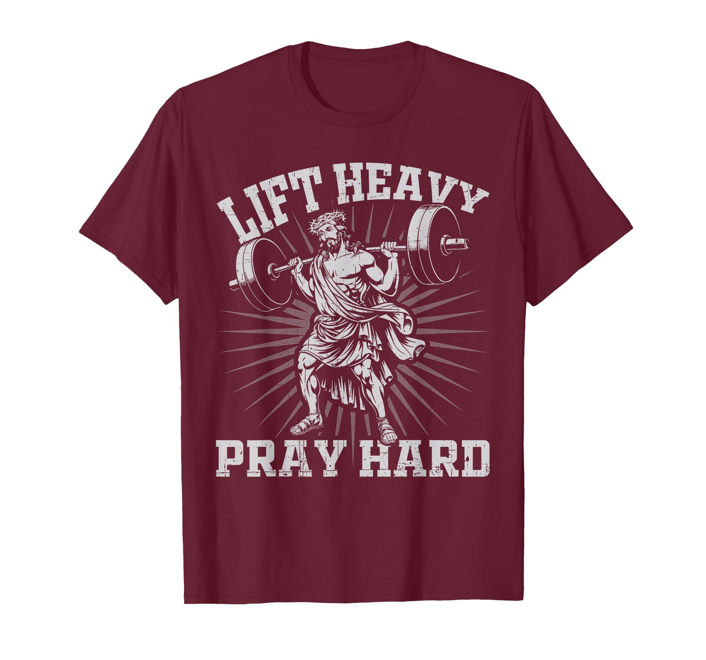 Funny Lift Heavy Pray Hard Jesus Christian Gym Pump Cover T-Shirt