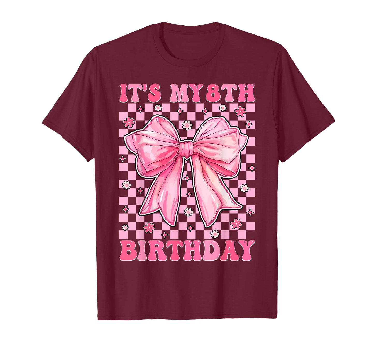 Birthday Girls Pink Coquette Bow It's My 8Th Birthday Girl T-Shirt