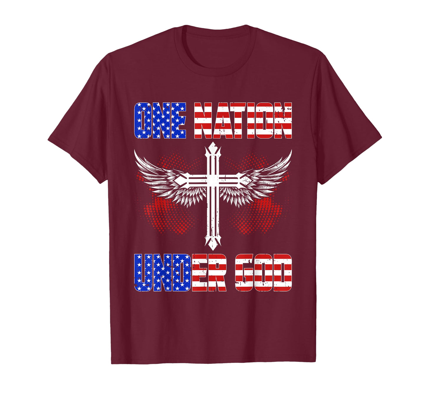 One Nation Under God Jesus Blessed American Flag T-Shirt
