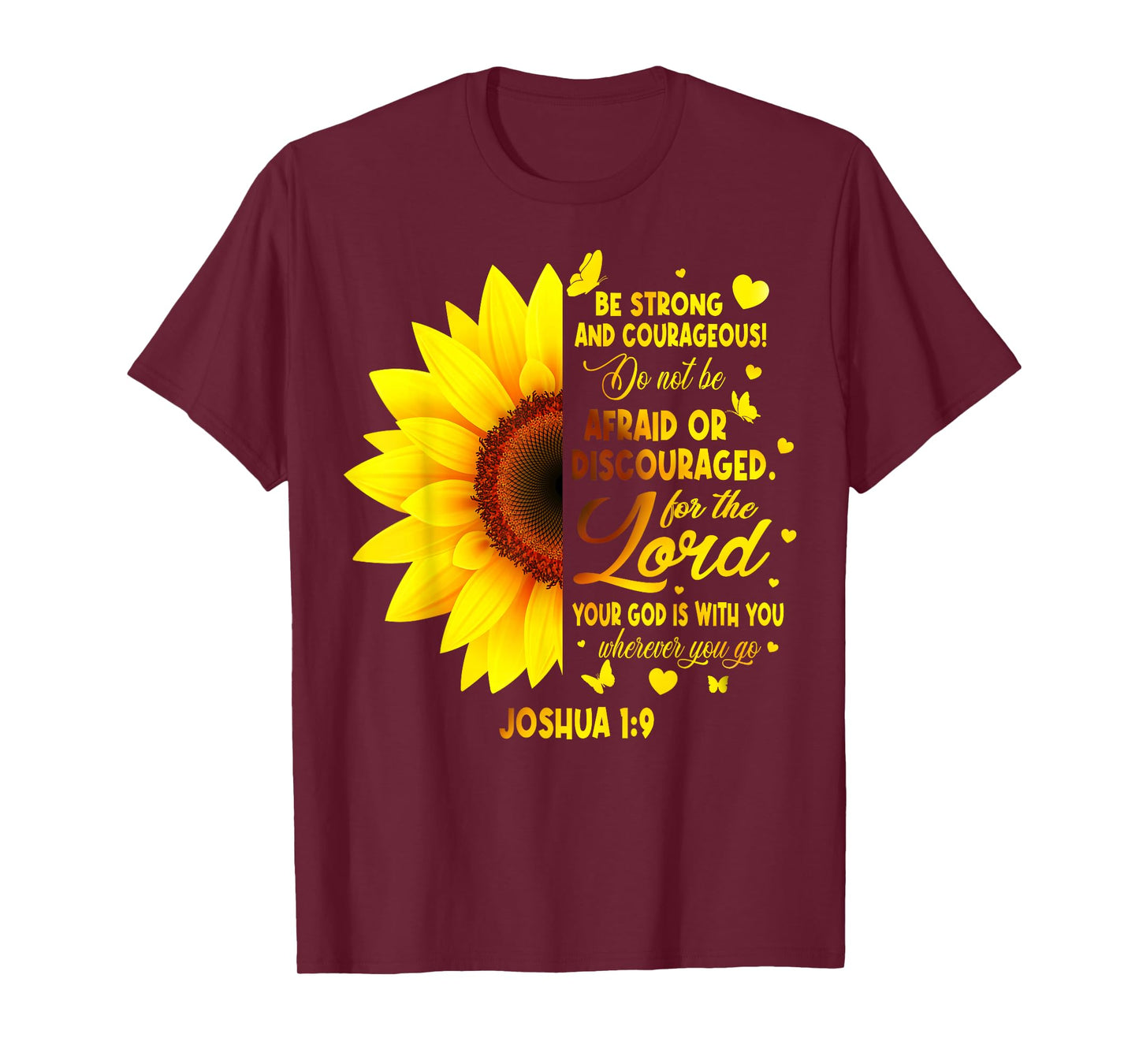 Jesus Sunflower Joshua Bible Verse Christian Women T-Shirt