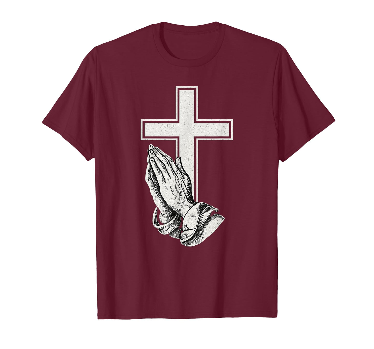 Cross with Praying Hands Christian T-Shirt T-Shirt