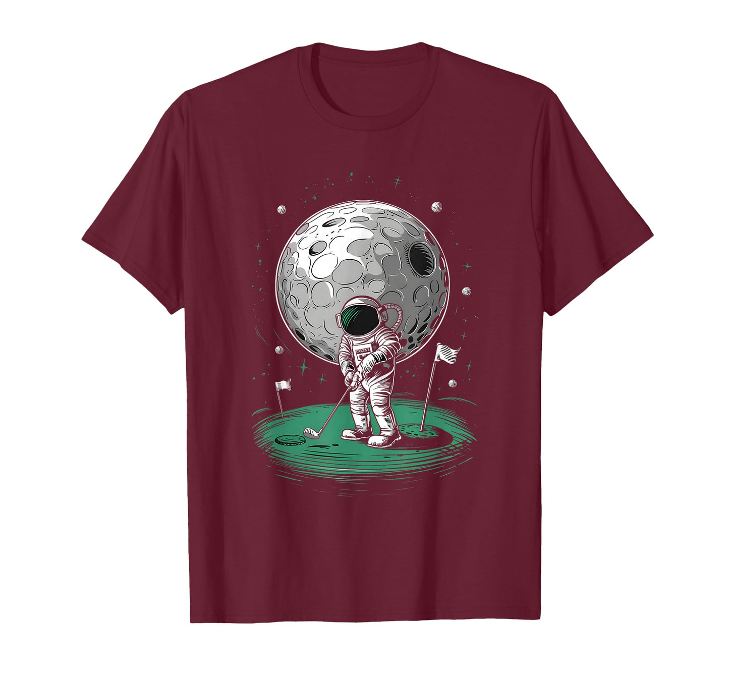 Astronaut Golfing On Moon Funny Golf T-Shirt