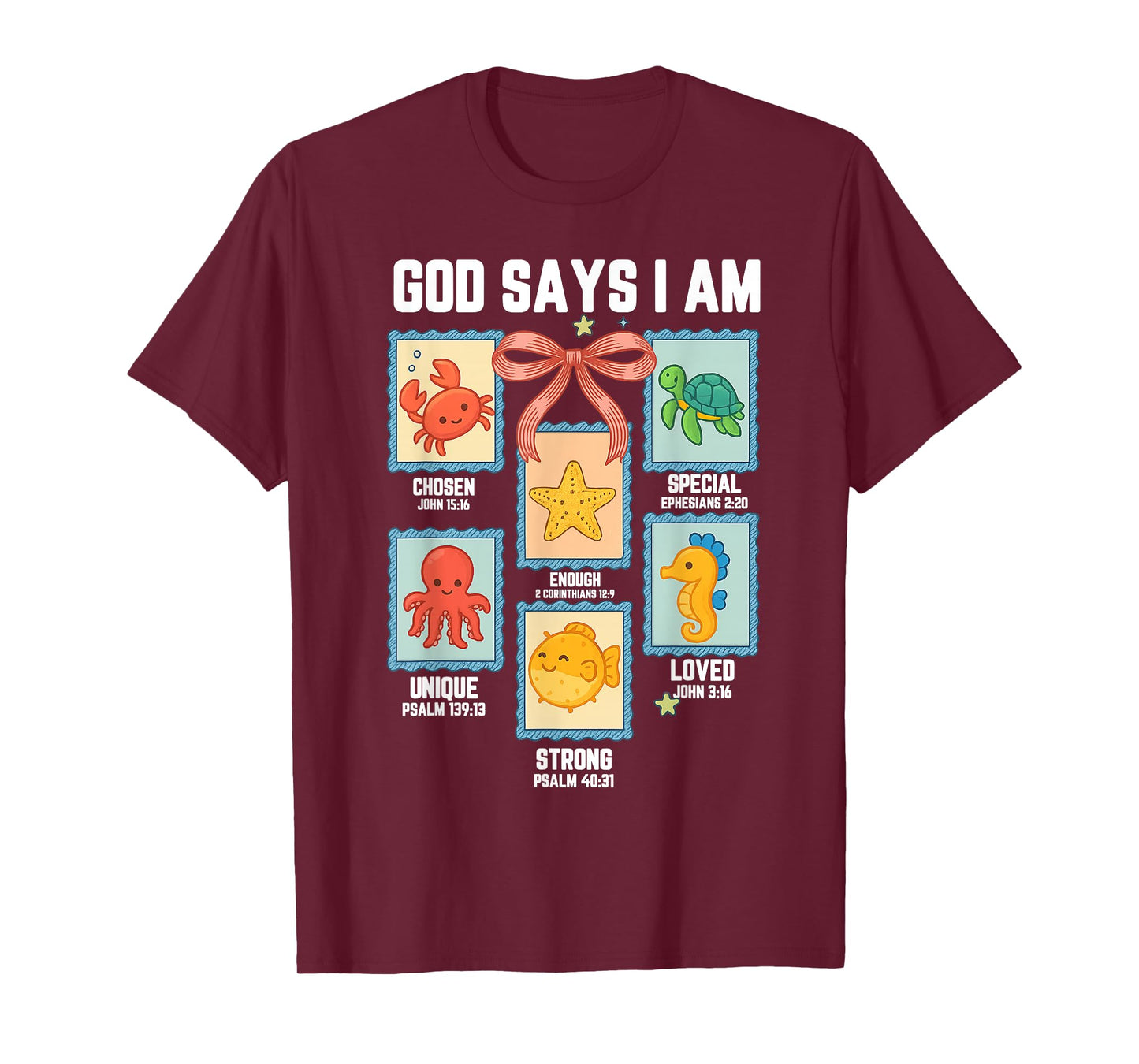 God Says I Am Sea Animals Ocean Kids Toddler Christian Funny T-Shirt