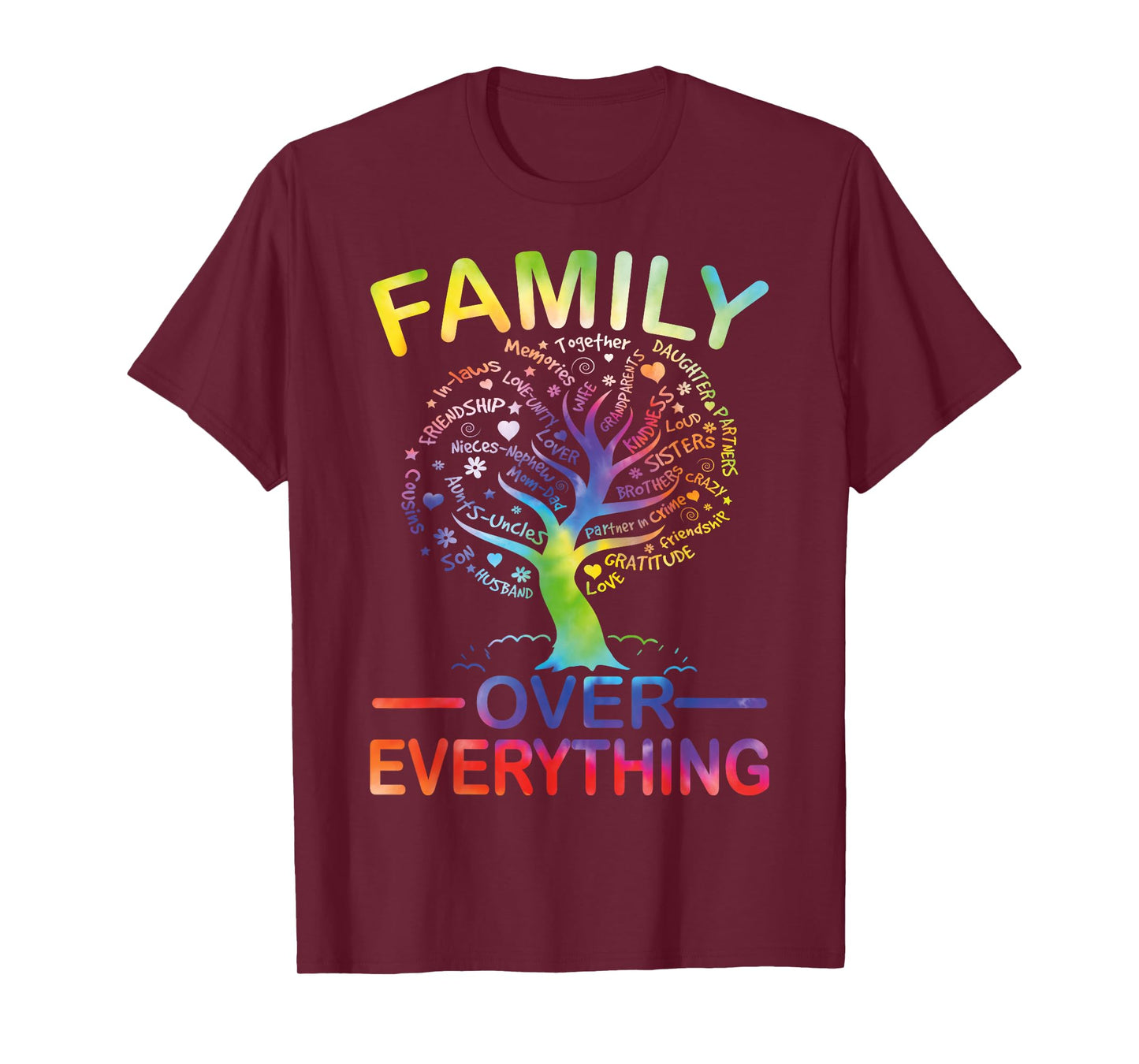 Family Over Everything Family Reunion Party Matching Tie Dye T-Shirt