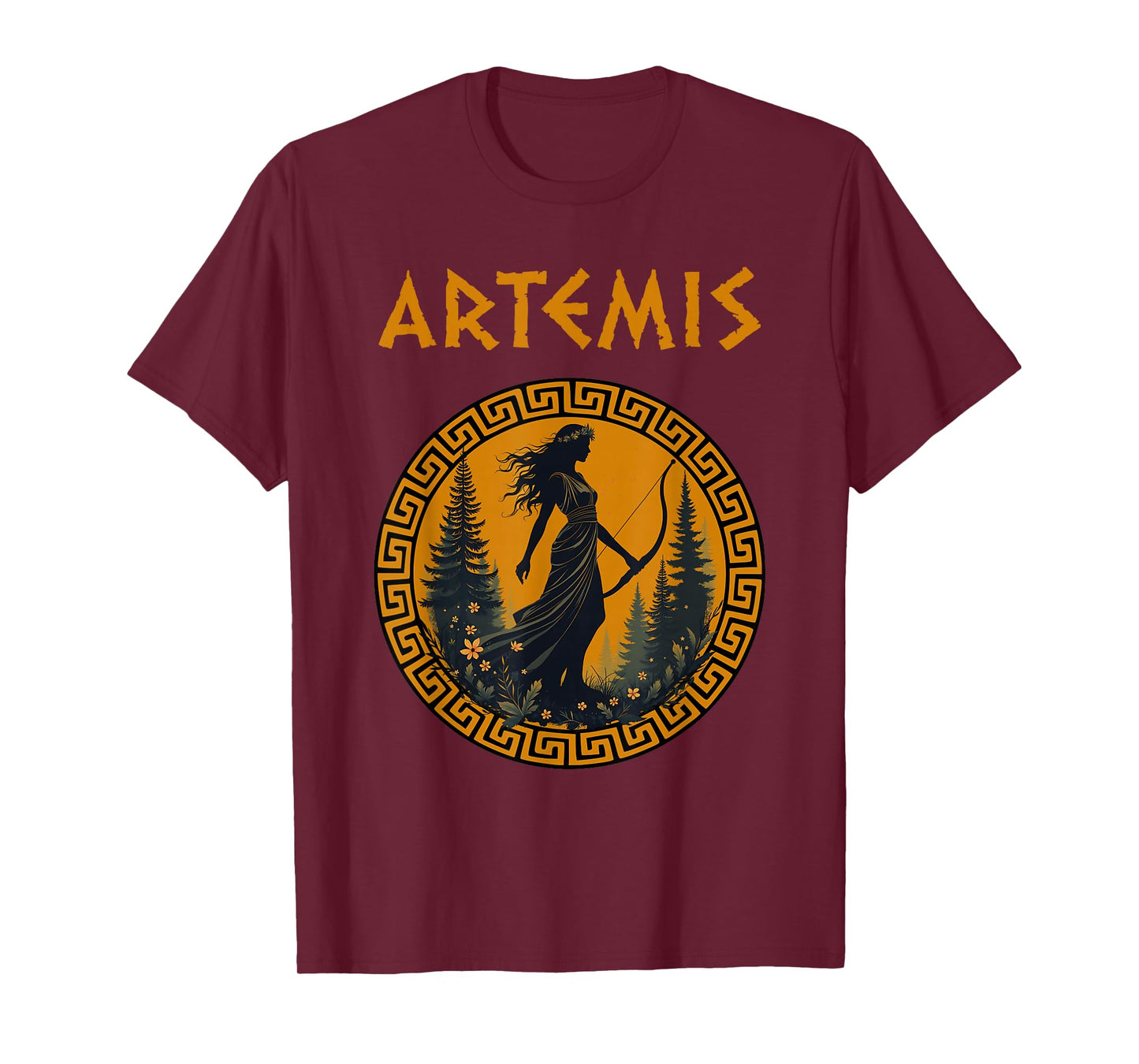Agema Apparel Unisex-Adults Artemis Greek Goddess Greek Mythology T-Shirt, Black, Small