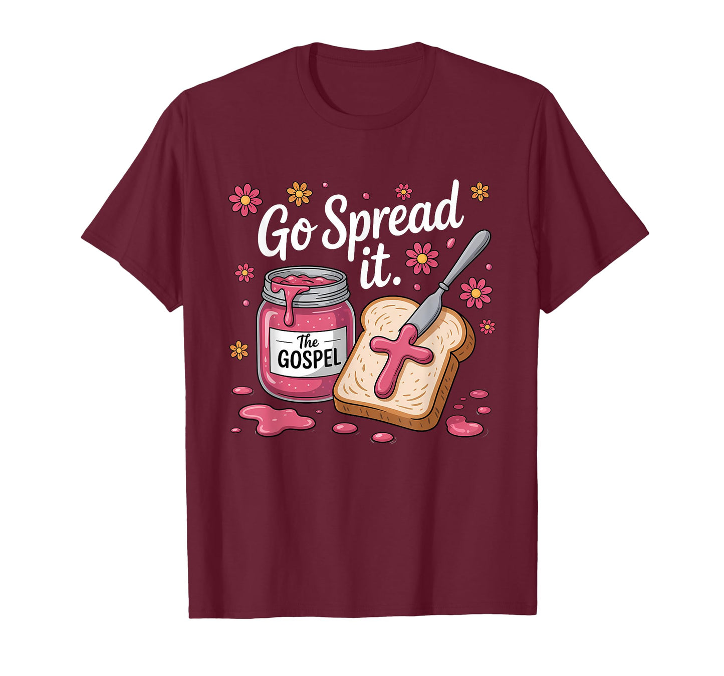 Go Spread It Funny Retro Gospel PB&J Christian Bible Art T-Shirt