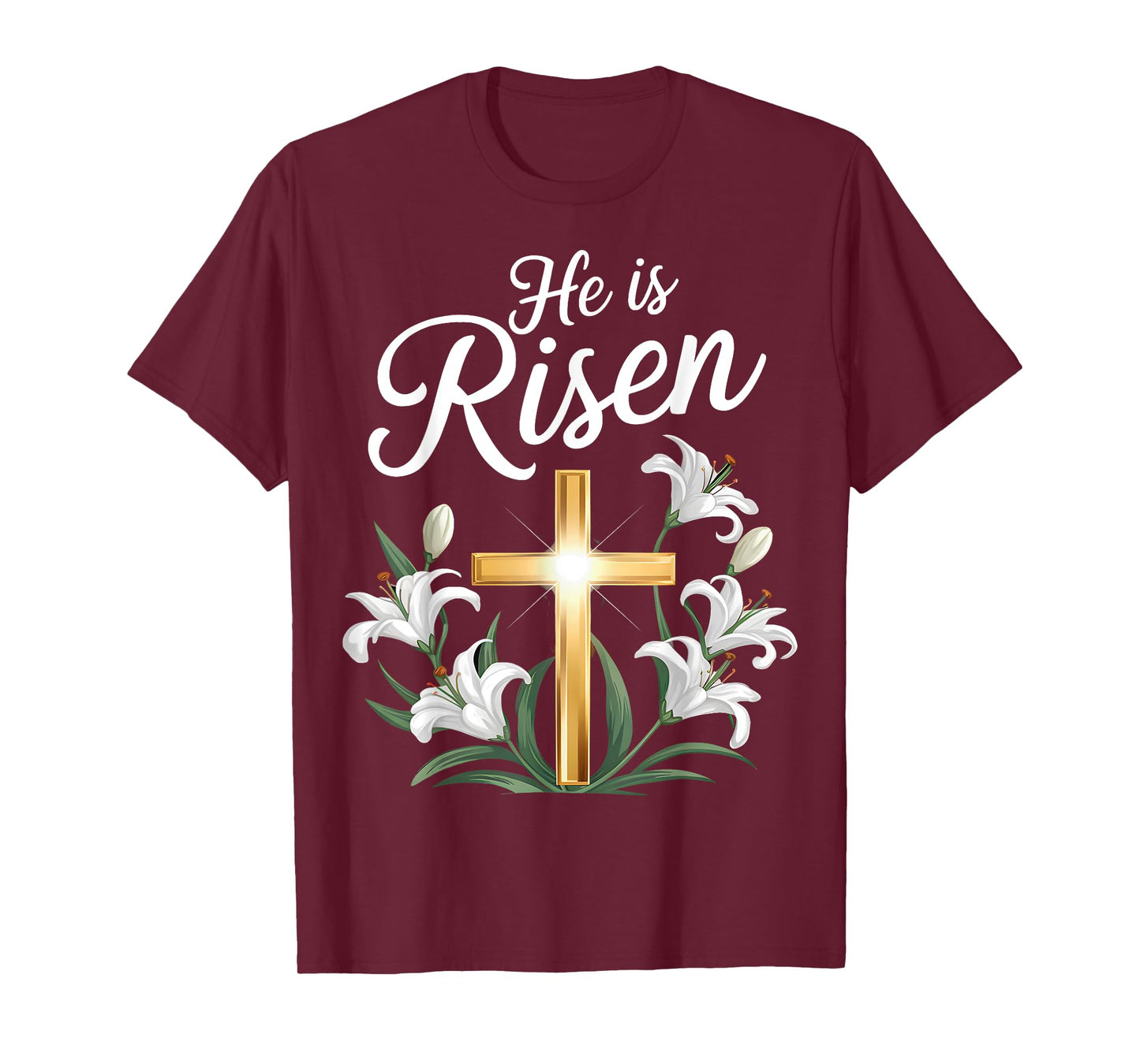 He Is Risen Christian Easter Cross T-Shirt