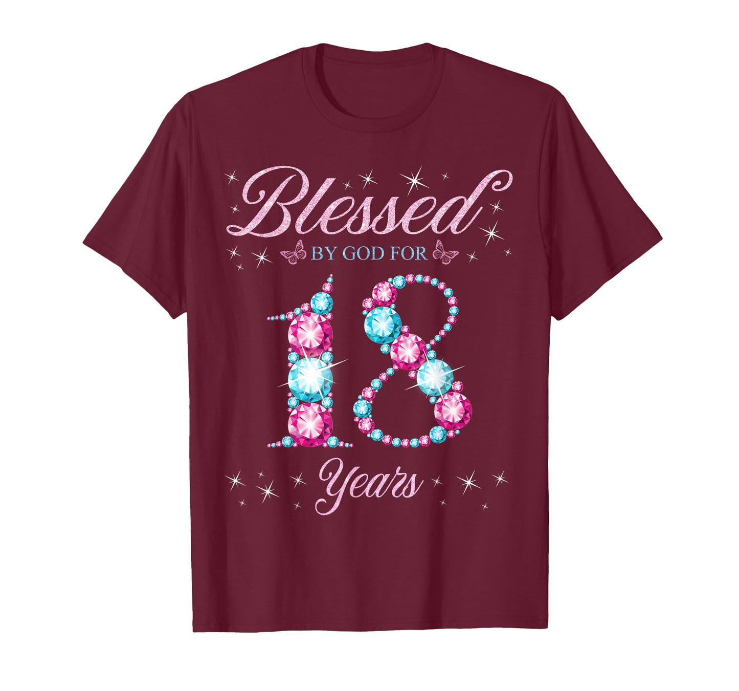 Blessed By God For 18 Years Old 18th Birthday Woman Queen T-Shirt
