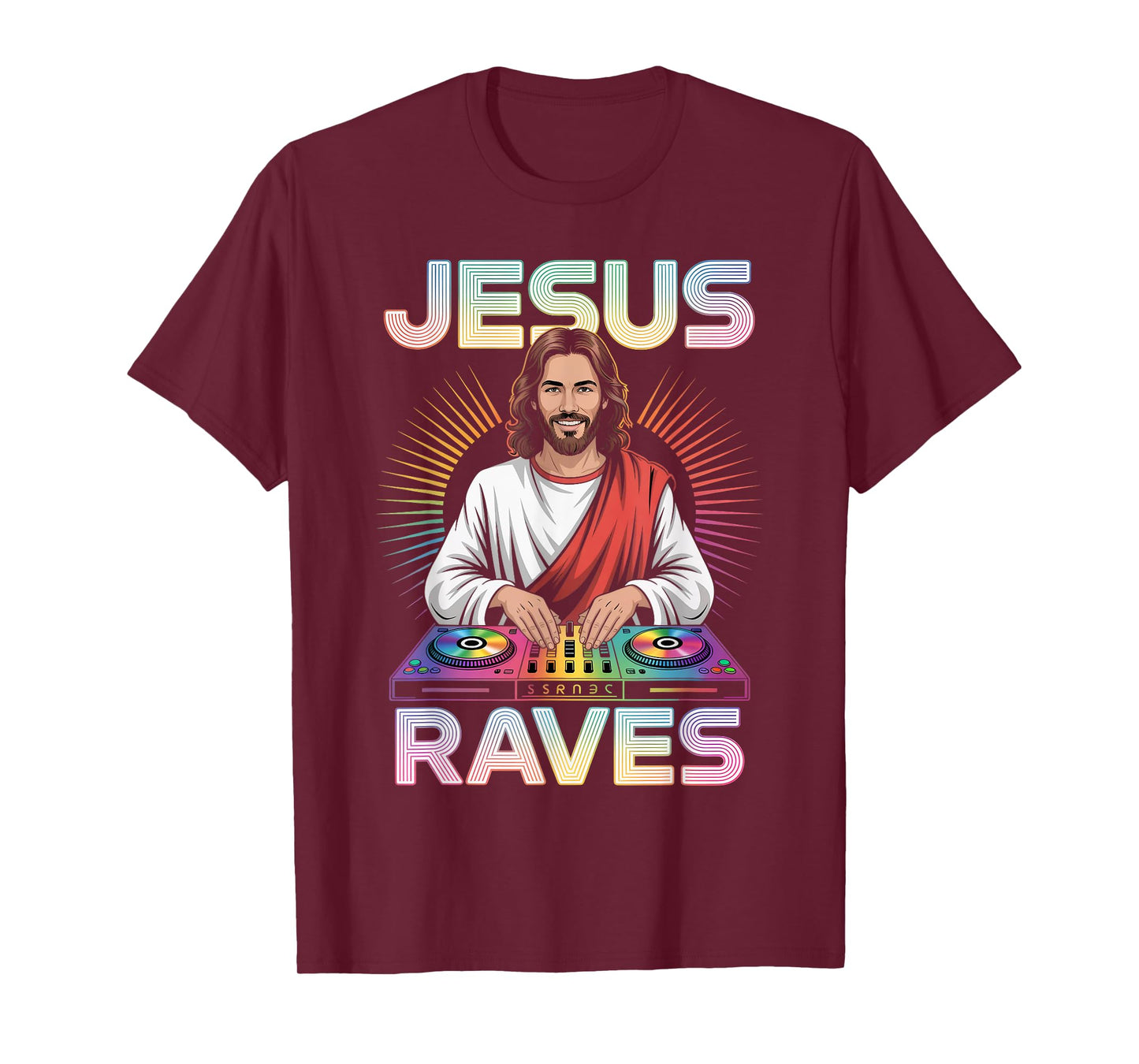 Jesus Raves DJ Rave Techno EDM Party Festival T-Shirt