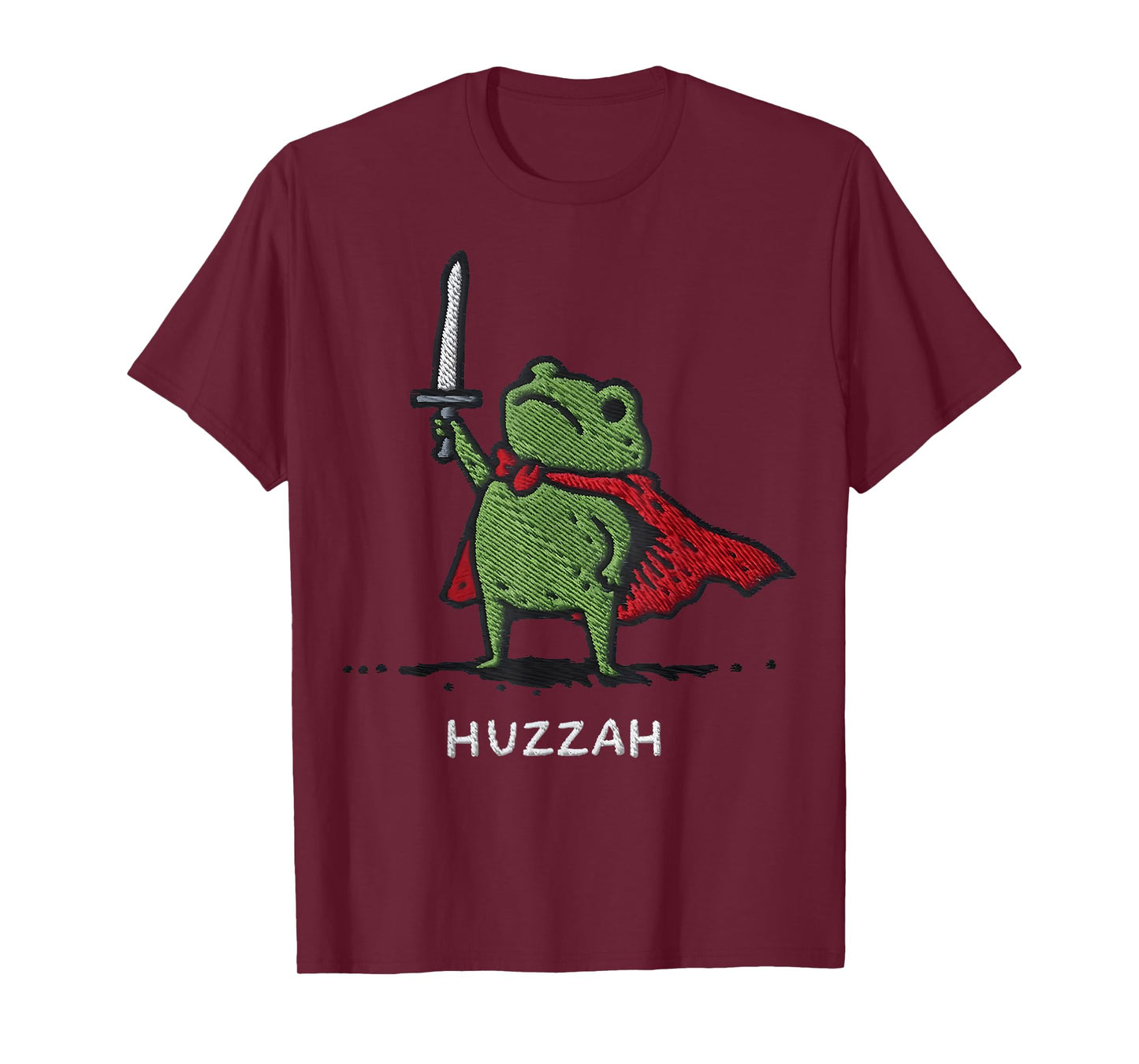 Huzzah Frog Knight Funny Sword Meme Quote Funny T-Shirt