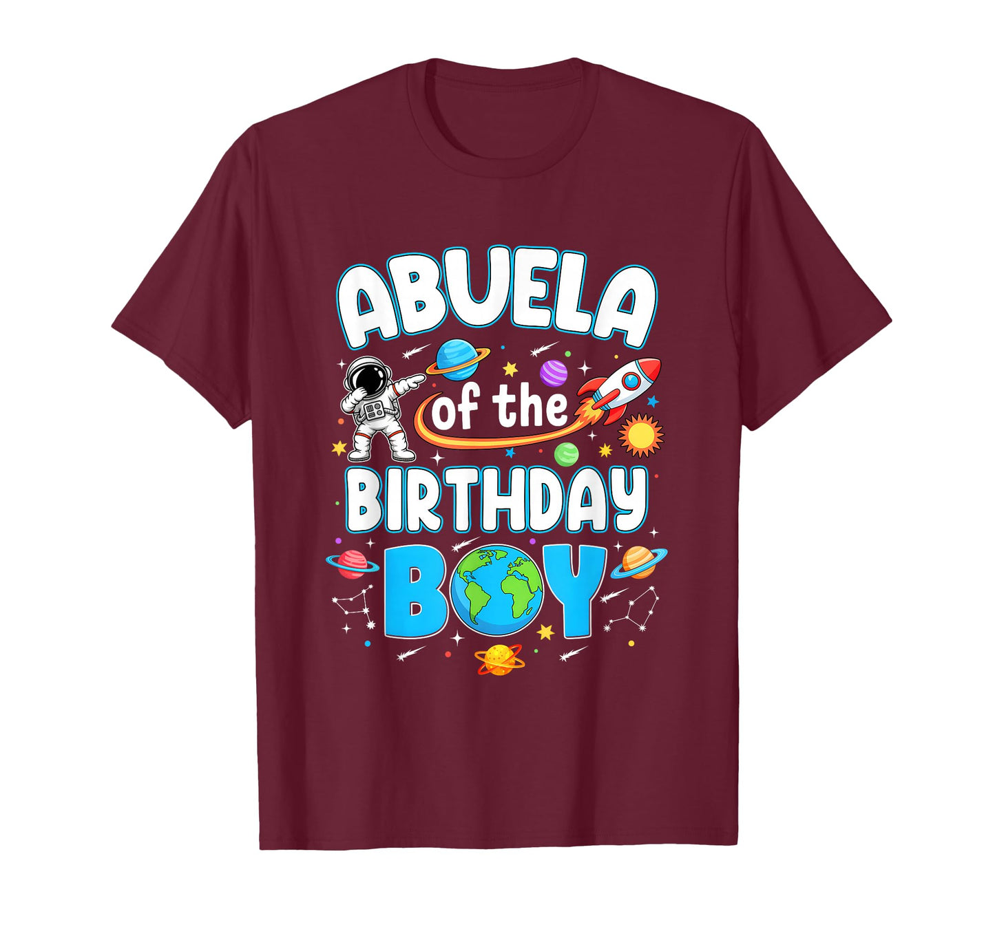 Abuela Of The Birthday Boy Astronaut Family Space Planets T-Shirt