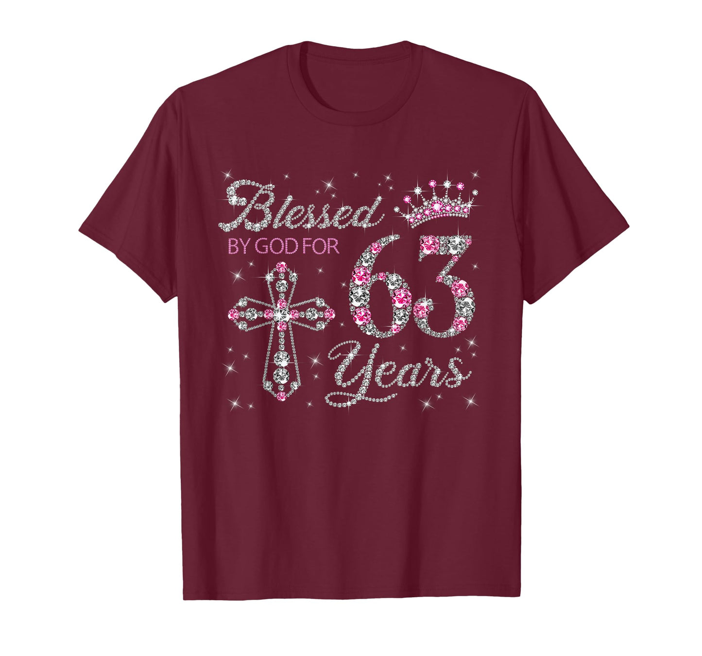 Blessed by God For 63 Years Old 63rd Birthday Gift For Women T-Shirt