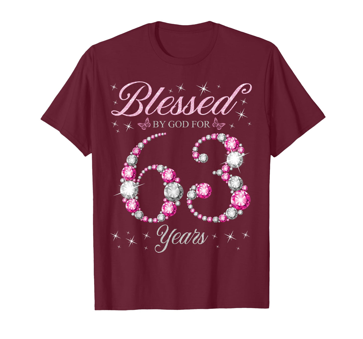 Blessed By God For 63 Years Old 63rd Birthday Party T-Shirt