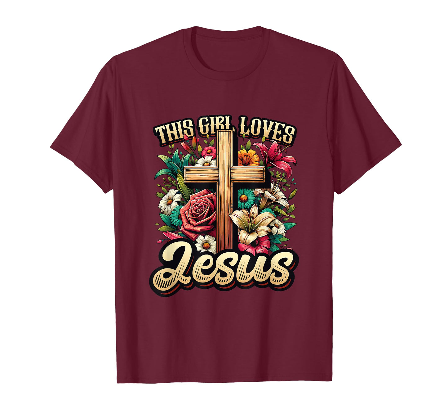 This Girl Loves Jesus Cute Christian Girl Jesus T-Shirt
