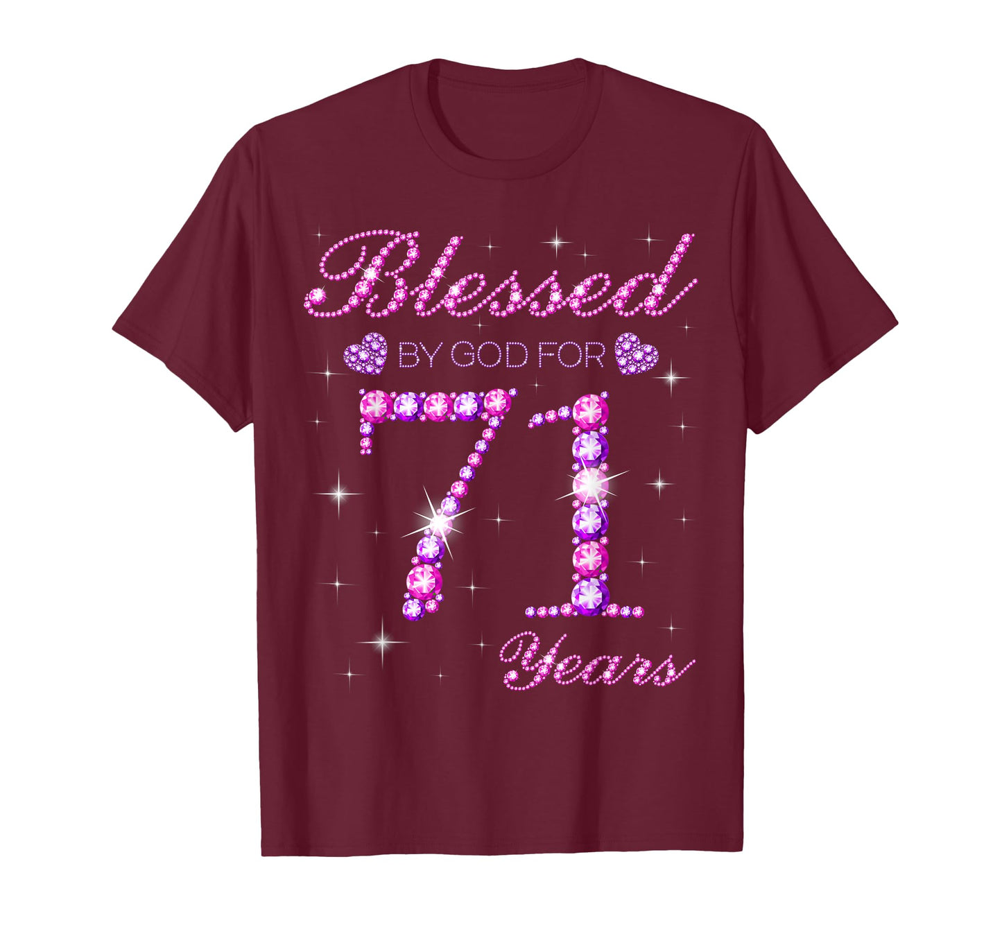 Blessed by God for 71 Years Old 71st Birthday Party T-Shirt