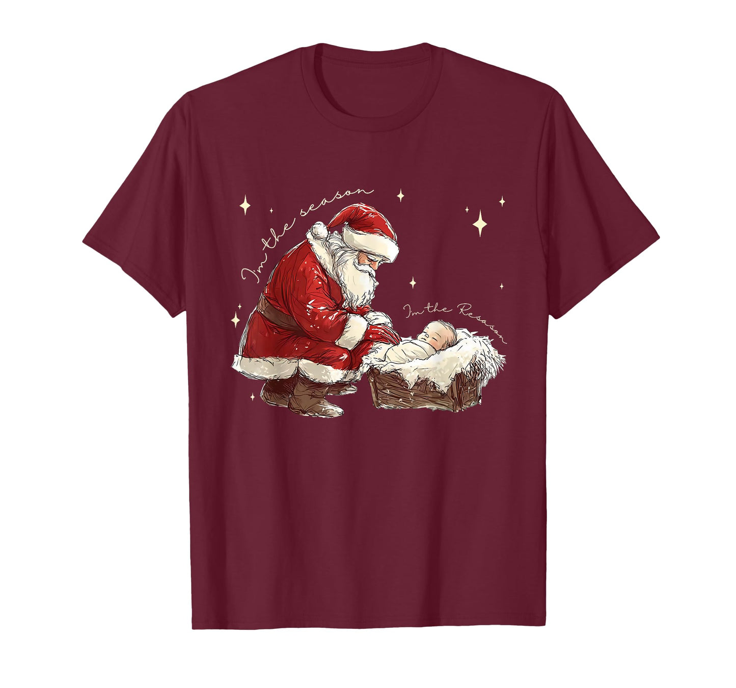 Retro I'm The Season Im The Reason Santa Religious Christmas T-Shirt