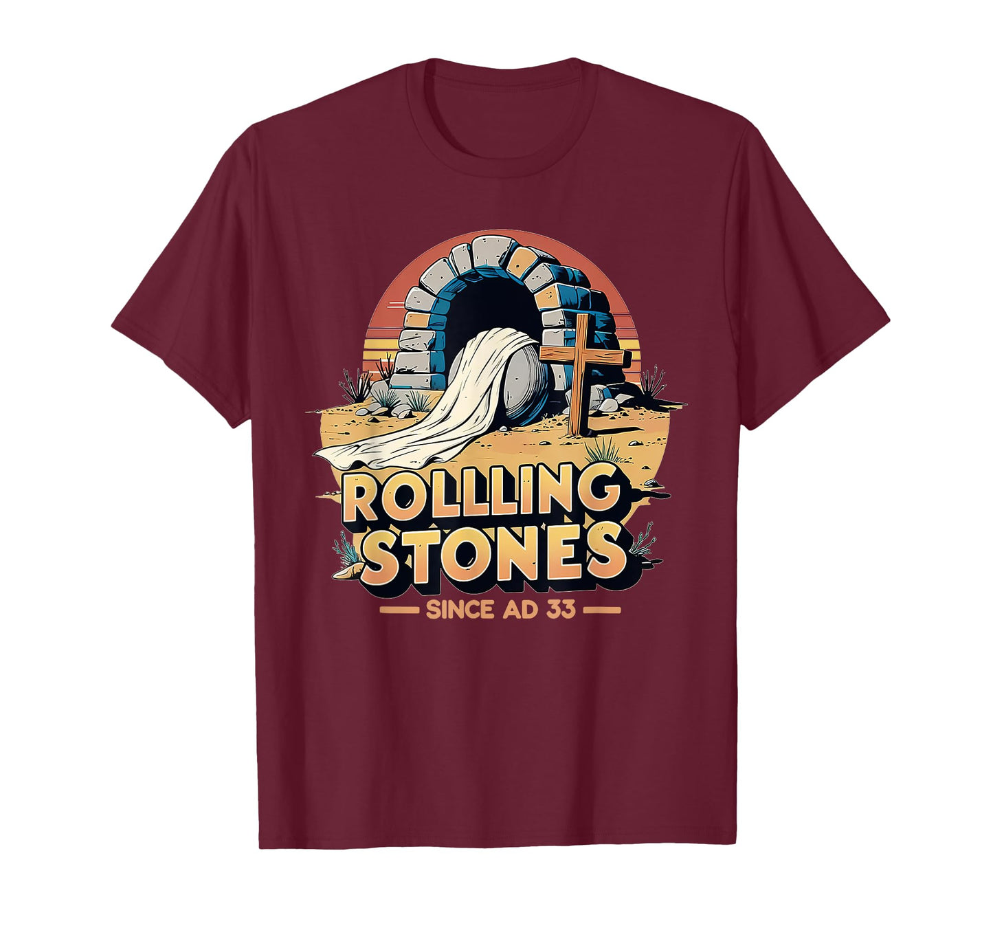The Stone Was Rolled Away He Is Alive Retro Christian Easter T-Shirt